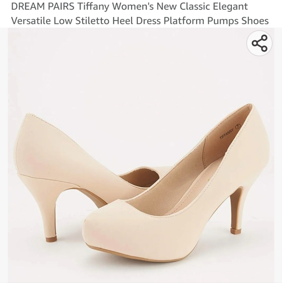 Low Heel Platform Pumps, Sz 9, Nude Nubuck - Picture 2 of 4